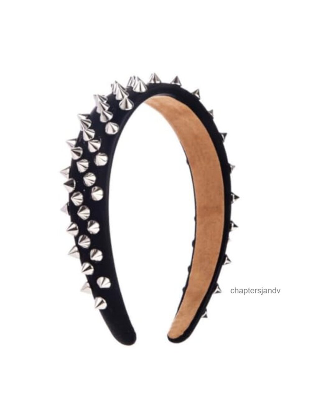 Punk Studded Headband with Silver Studs for Halloween Cosplay Party